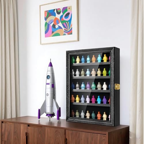 Minifigure Display Case - Mini Figure Display Case and Building Block Toy Cabinet Showcase for Miniature Collectibles Including Mini Brands and Thimbles - 2.4" Shelf Spacing and 98% UV Protection - image 7