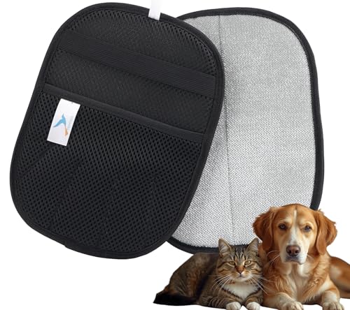 HAVENZA Pet Hair Removal Glove – Double-Sided Electrostatic Five-Finger Hair Remover Mitt, Reusable Washable Tool for Dog & Cat Hair on Couch, Sofa, Car Seats, Carpets & Bedding – Black (1 PC)