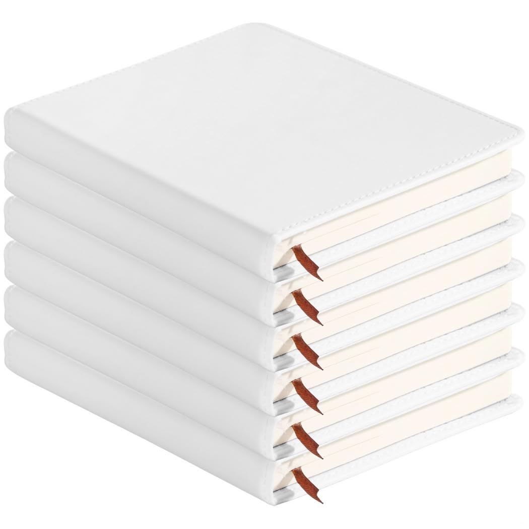 Forniture per ufficio scolastico, 6 pezzi, formato A6, 100 fogli per prendere appunti, diari, pianificazioni di scrittura, quaderni con copertina rigida in poliuretano, diario vuoto a
