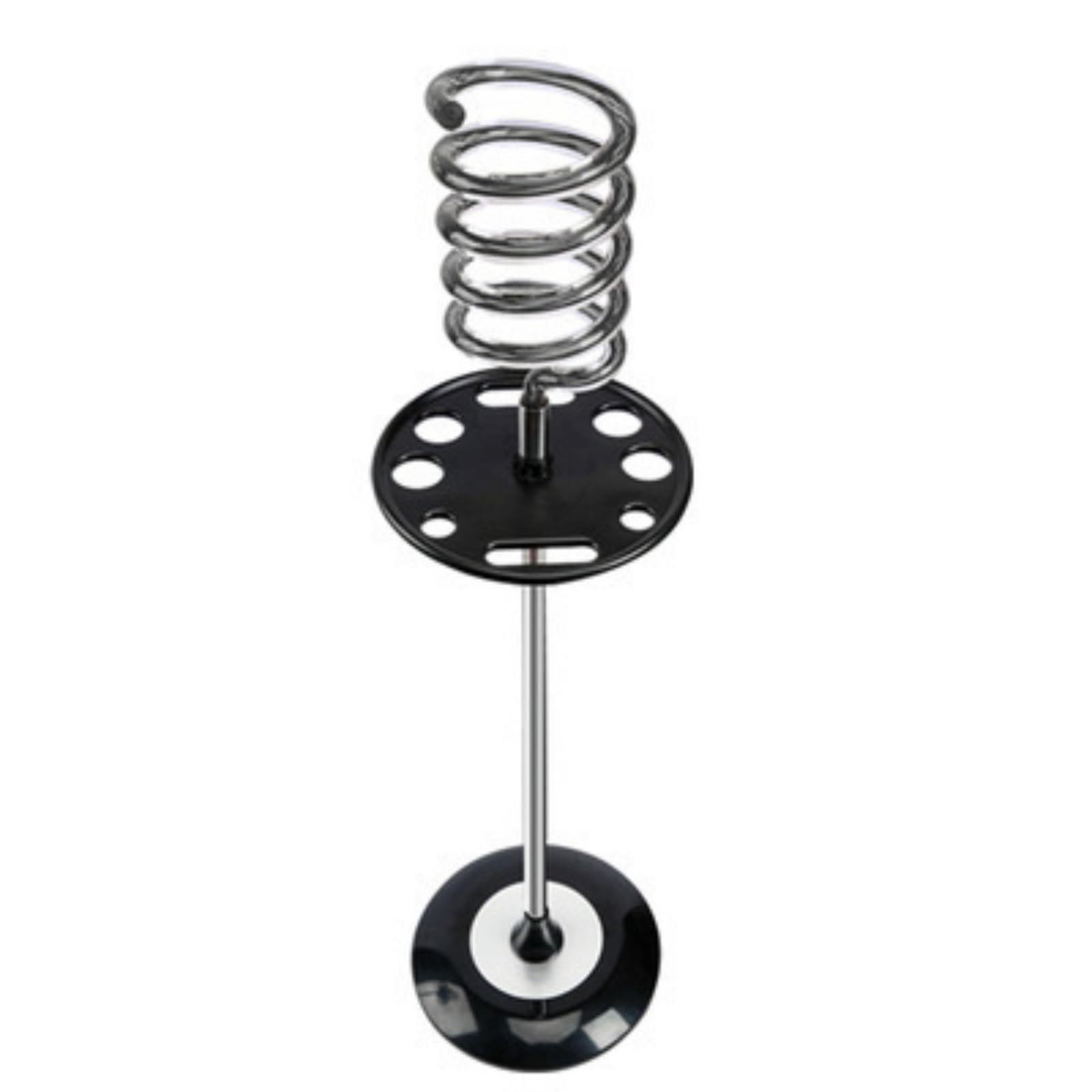 harayaa Soporte para Secador de Pelo Soporte de Suelo Organizador de Herramientas Bandeja con Ranuras Poste Metálico Base Pesada Adecuado para Salones de Belleza Barberías Uso Doméstico , Negro