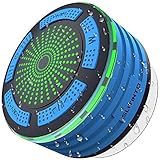 Shower Speaker, Slitinto IPX7 Portable Wireless Waterproof Bluetooth Speakers with Radio, Suction Cup and LED Mood Lights, Super Bass and HD Sound for Shower, Pool, Beach, Hot Tub, Boat&Outdoor
