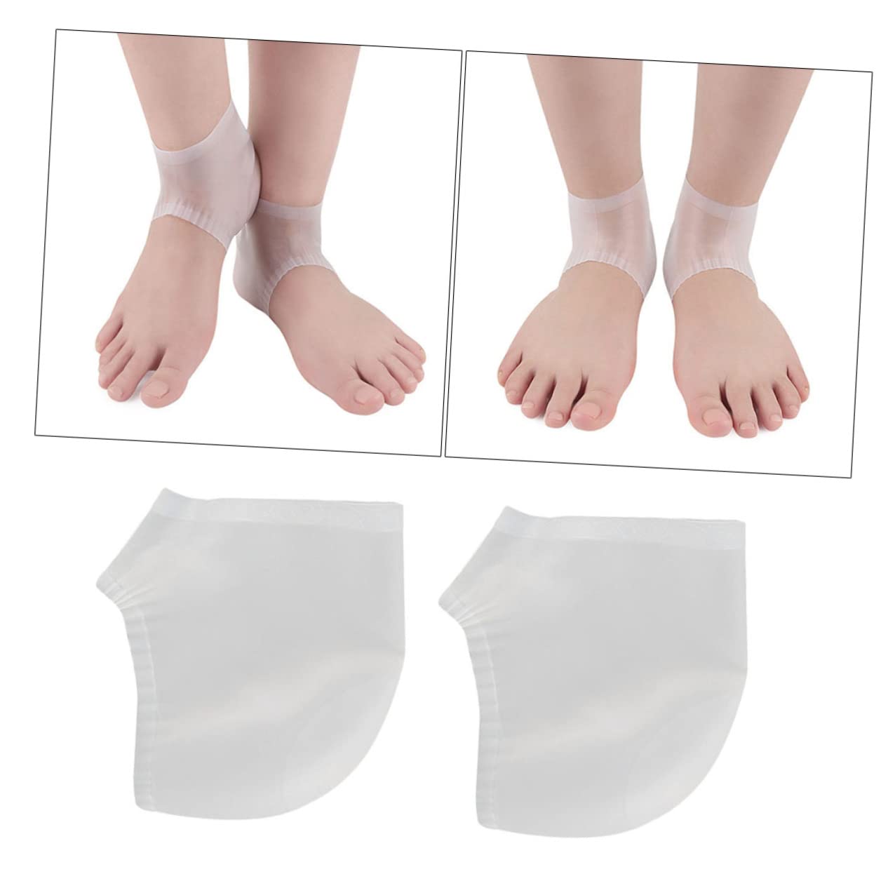 NOLITOY 2 Pairs Silicone Heel Socks Protective Sleeve for Women Men Heel Liners for Shoes