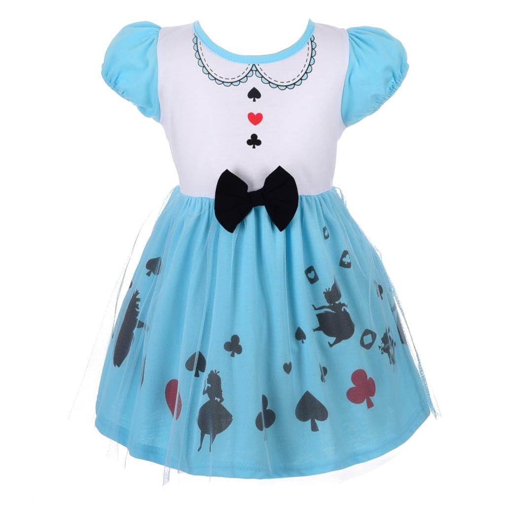 Lito Angels Alice in Wonderland Princess Fancy Dress Up Costume for Baby Girls Age 6-12 Months