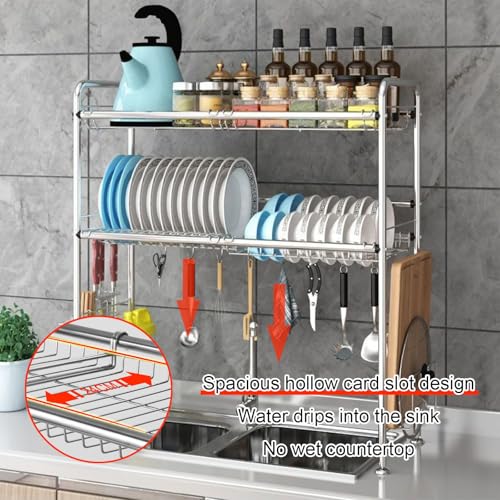 Égouttoir à vaisselle évier encombré solution acier inoxydable 93 cm stable - 8