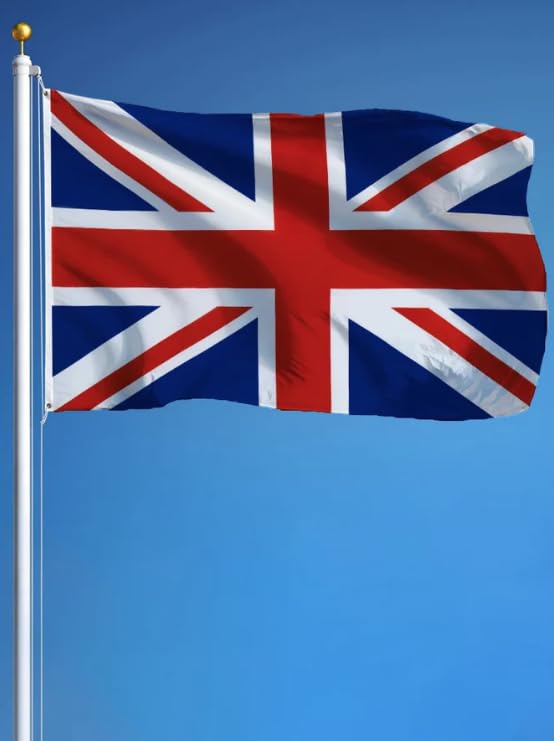 FLAGBURG Bandiera Regno Unito Union Jack 150x90 Cm - Nylon Resistente UV, Cuciture Rinforzate, Occhielli Ottone - Per Esterno/Interno