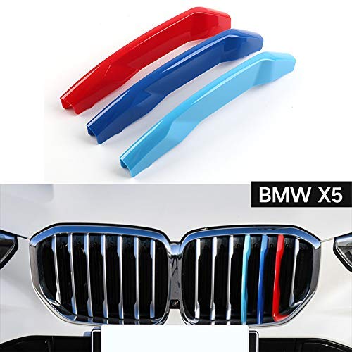 Image of M-Colored Stripe Grille Insert Trims for BMW Accessories, ABS Car Accessories for BMW Grill Stripes X5 G05 2019-2023 Without Night Vision 7-Beam