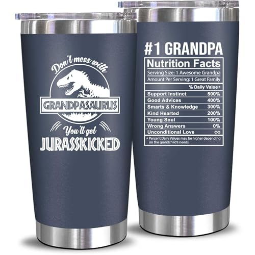 Image of NewEleven Fathers Day Gift For Grandpa - Grandpa Birthday Gifts From Granddaughter, Grandson - Unique Birthday Present Ideas For Grandfather, Promoted To Grandfather - 20 Oz Tumbler Navy
