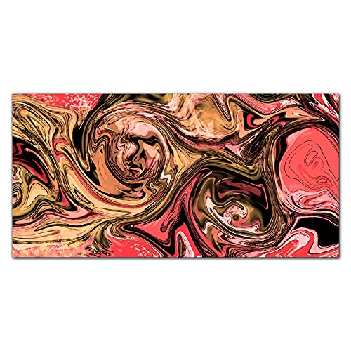 Tableau en verre pour masquer un mur vide avec art abstrait doré
