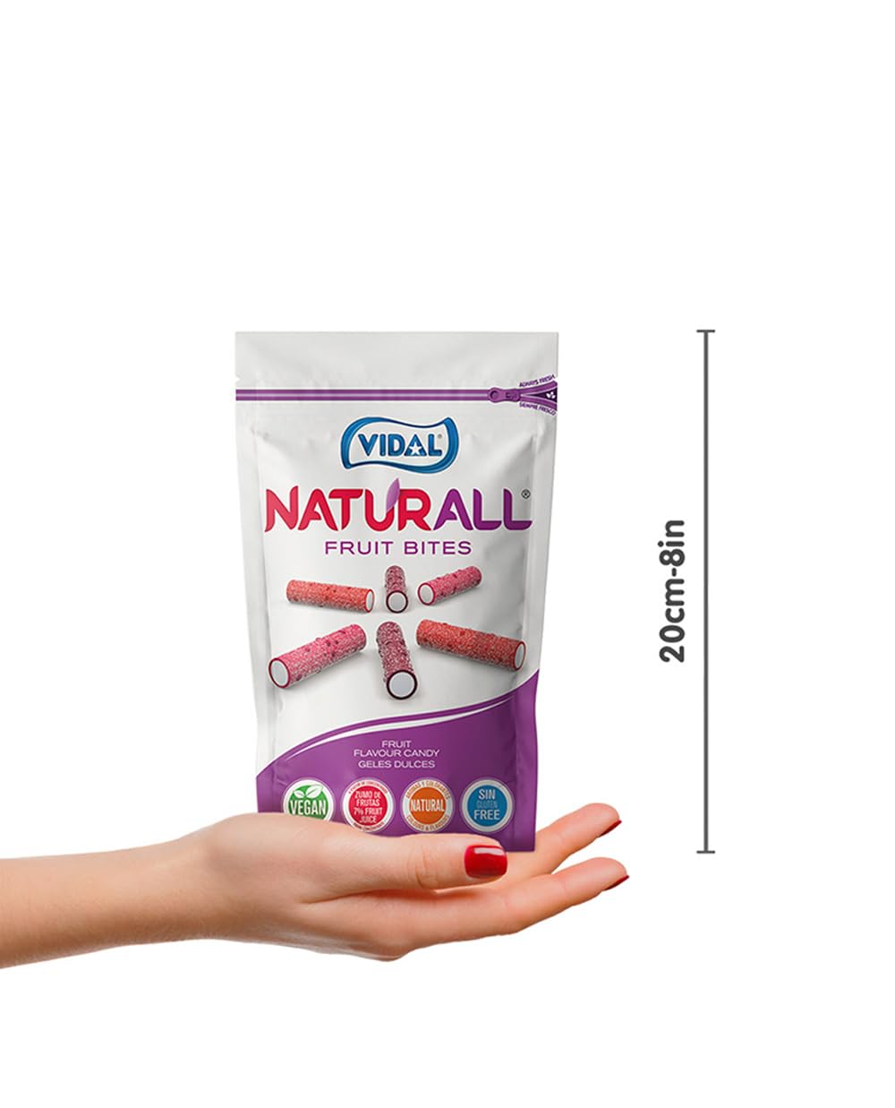 Naturall Fruit Bites Regaliz relleno pica vegano sin gluten Doypack 180 g
