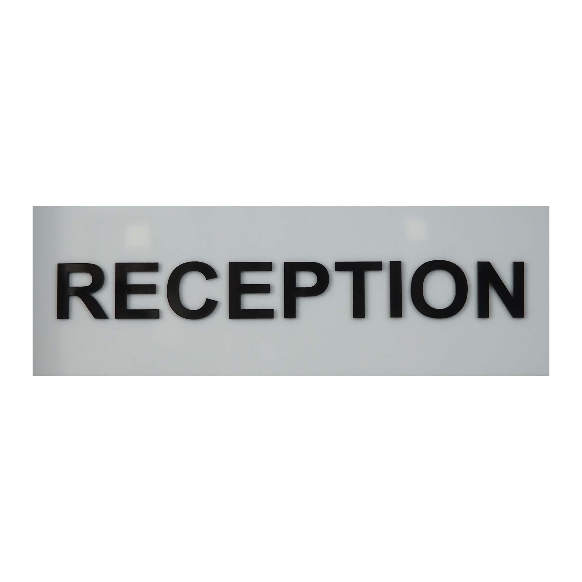 OJESH ART & PRINT "Reception" 3D Letters Acrylic Sign Board for Office Hospital Restaurant Hotel Industrial Commerical Acrylic Signage - 11x2.5 Inch