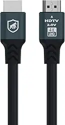 Gshield Cabo HDMI 2.0 4K UHD HDR Áudio e Video 2 Metros, Revestido em Nylon Ballistico, Survivor, Preto