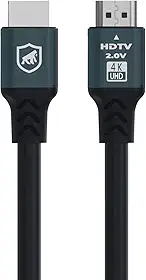 Gshield Cabo HDMI 2.0 4K UHD HDR Áudio e Video 2 Metros, Revestido em Nylon Ballistico, Survivor, Preto