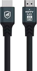 Gshield Cabo HDMI 2.0 4K UHD HDR Áudio e Video 2 Metros, Revestido em Nylon Ballistico, Survivor, Preto