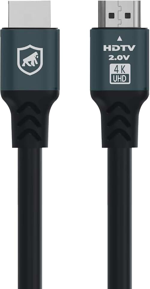 Gshield Cabo HDMI 2.0 4K UHD HDR Áudio e Video 2 Metros, Revestido em Nylon Ballistico, Survivor, Preto