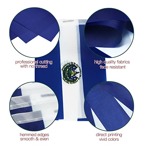Image of Anley El Salvador String Flag Pennant Flags, Patriotic Events 15th of September Salvadoran Independence Day Decoration Sports Bars - 33 Feet 38 Flags