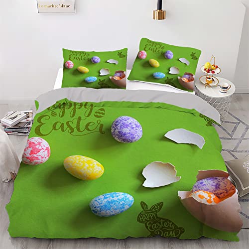 Housse de couette 160x200 en microfibre 110g/㎡ verte