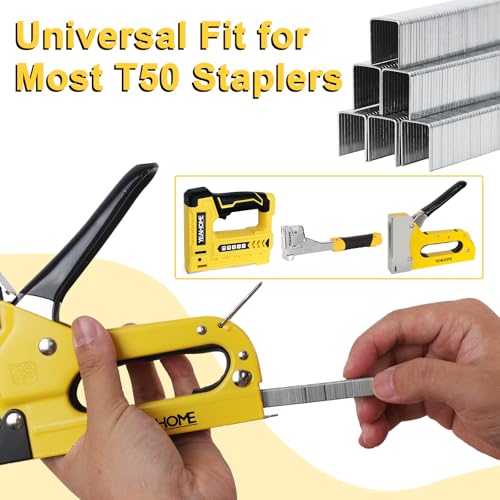 image for YEAHOME Heavy Duty Staples, 2000 Counts 1/2 inch T50 Staples, 20 Gauge