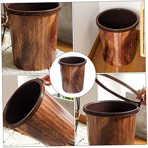 Caneca de basura rectangular 12L con tapa marrón miniatura 5