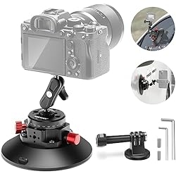 Ventosa Para Camara NEEWER Soporte de Ventosa para cámara de 15,2 cm con Cabezal esférico Magic Arm,Soporte de Metal para cámara/cámara de acción/teléfono, Ventosa de vacío en el Coche o Cristal de la Ventana con