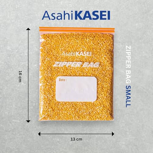 Image of Asahi Kasei Small Zipper Bag | 10 Bags | 100% Leak-Proof | Double Zipper Lock | Reusable & Washable | Keeps Food Fresh | Imported from Japan