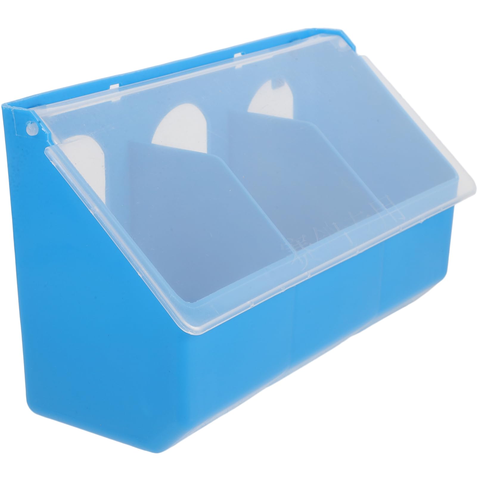 FRCOLOR Sky Blue Pigeon Feeder with Lid, Multi-Function 3-Grid Hanging Food Box, Cage Feeder for Birds, Bird Cage Feeding Parrot Feeding Bowl