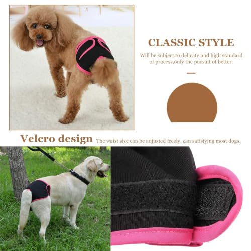 Image of Dog Underwear Flexible Physiological Pants Puppy Female Pet Sanitary Diaper for Small Medium Large Dogs(M- Black)