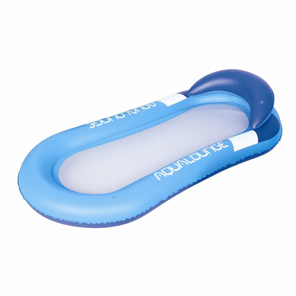 Queta Lit Flottant Hamac Gonflable – 160 X 84 Cm – PVC Bleu Résistant – Charge 90 Kg – Piscine, Plage, été