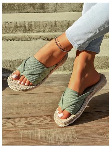 GORGLITTER Women's Open Toe Thong Dressy Sandals Summer Beach Flip Flops Trendy 2025 Slide Sandals4