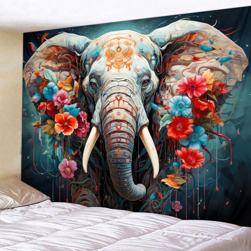 Wodejia GT-24SUM-003 Aesthetic Wall Fabric Wallpaper Decor Tapestry,Elephant Office Background Room Divider For Bedroom, Outdoor Garden Aesthetic 3D Tapestries Size 78 * 59 Inches thumb #5