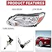 HECASA Pair Headlights Compatible with 2012-2014 Ford Focus Replacement for FO2502299 FO2503299 Driver & Passenger Side Headlamp Clear Lens+Chrome Housing