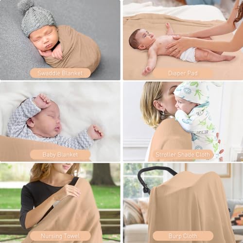 Image of Organic Cotton Newborn Baby Swaddle Blanket Unisex Swaddle Wrap Soft Silky Muslin Swaddle Blankets Neutral Receiving Blanket for Newborn Boys and Girls Large 47 x 47 inches(120x120cm)