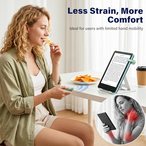 Image of Case-Friendly Page Turner for Kindle Paperwhite Oasis Kobo eReaders | Camera Camcorder Remote Controls, Page Turner Clicker for ipad Tablets Reading Novels with Wrist Strap Storage Bag