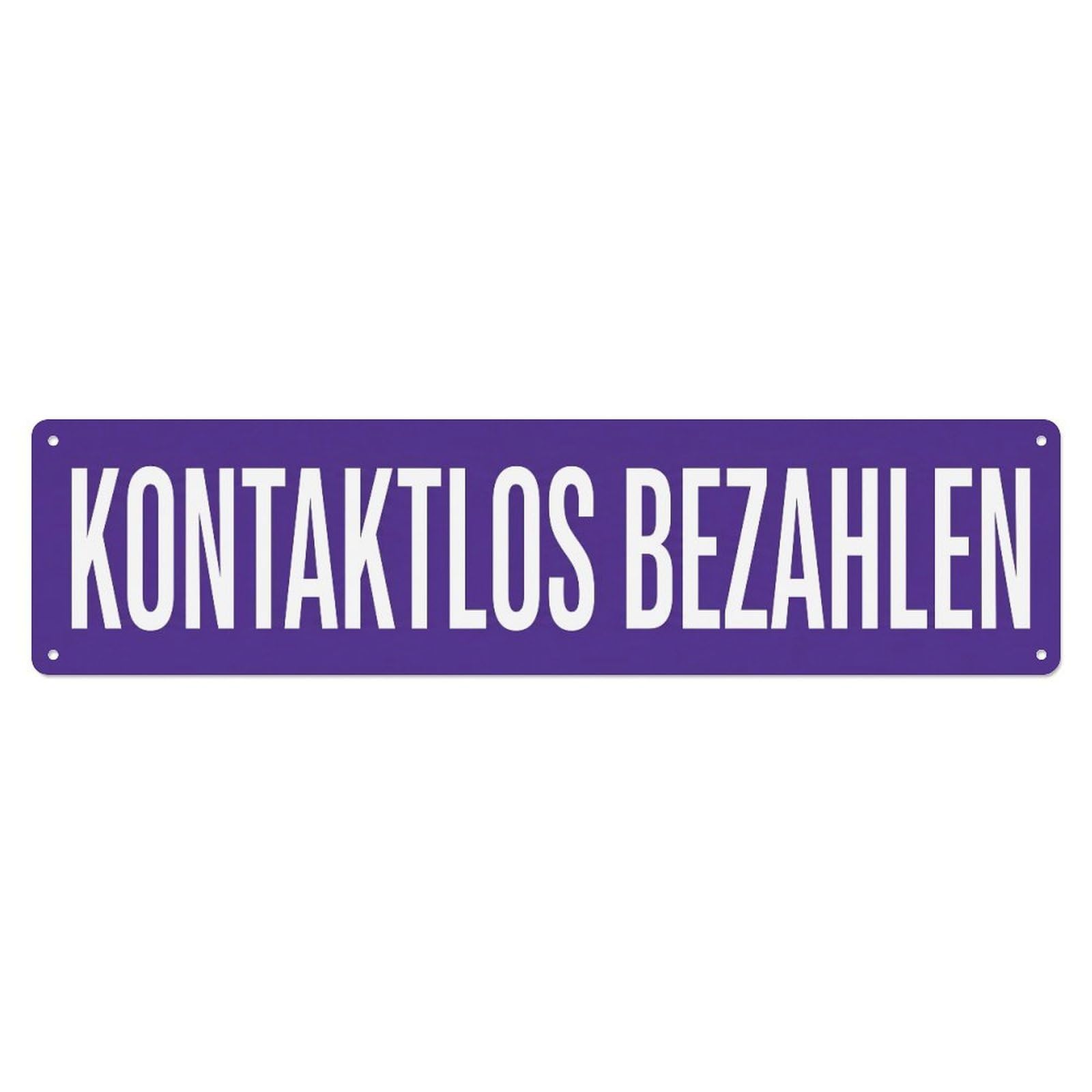Metal Tin Sign Kontaktlos Bezahlen Contactless Payment