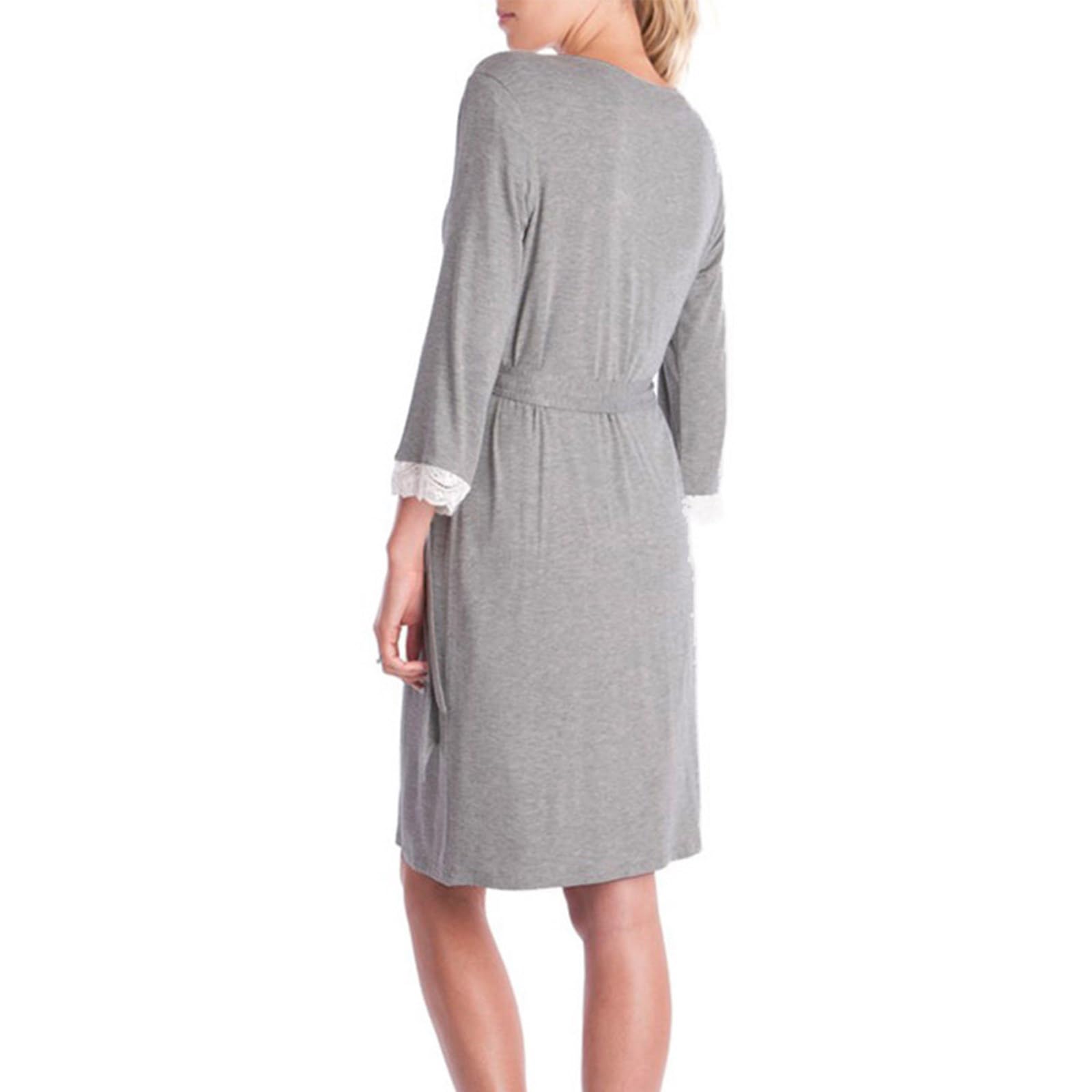 Camicia da notte premaman in cotone per donne incinte, regolabile, per allattamento, con abito da pigiama traspirante e vestiti con cintura