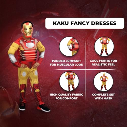 Image of Kaku Fancy Dresses Superhero Costume for Kids - Fancy Dress Outfit for Birthday, Halloween, Role Play