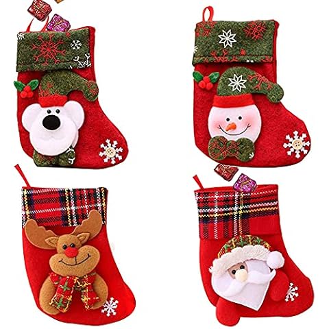 MEZHEN Weihnachtsstrumpf Nikolausstiefel Nikolausstrumpf Rentier Weihnachtsmann Weihnachtssocken Weihnachten Socke Weihnachtsdeko Hängende Cover