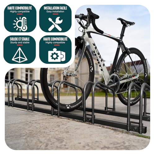 Image of VOUNOT 4 Bike Parking Stand, Parking, Bike Parking, Floor and Wall Mount, Indoor and Outdoor, Black