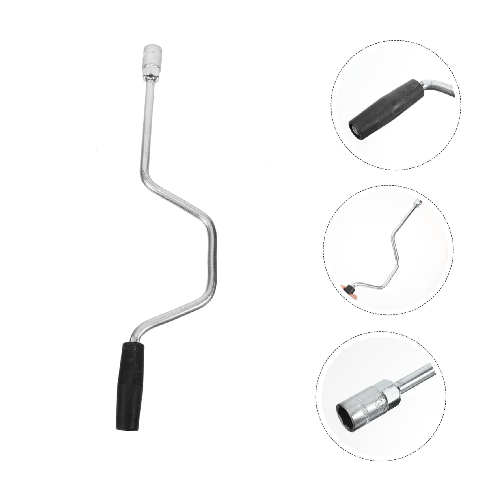 Manivelle de Cric en Acier Galvanisé 50 Cm – Poignée de Remplacement pour Stabilisateur de Camping-Car – Accessoire de Levage et Nivellement pour Caravane – Usage Extérieur,