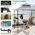 HAPPYGRILL 8 x 5 FT BBQ Grill Gazebo with 2 Side Shelves, Storage Basket, Hanging Hooks, Bottle Opener, Double-Tiered Top, Metal Frame, Outdoor Barbecue Canopy, Grilling Shelter for Patio Garden Yard