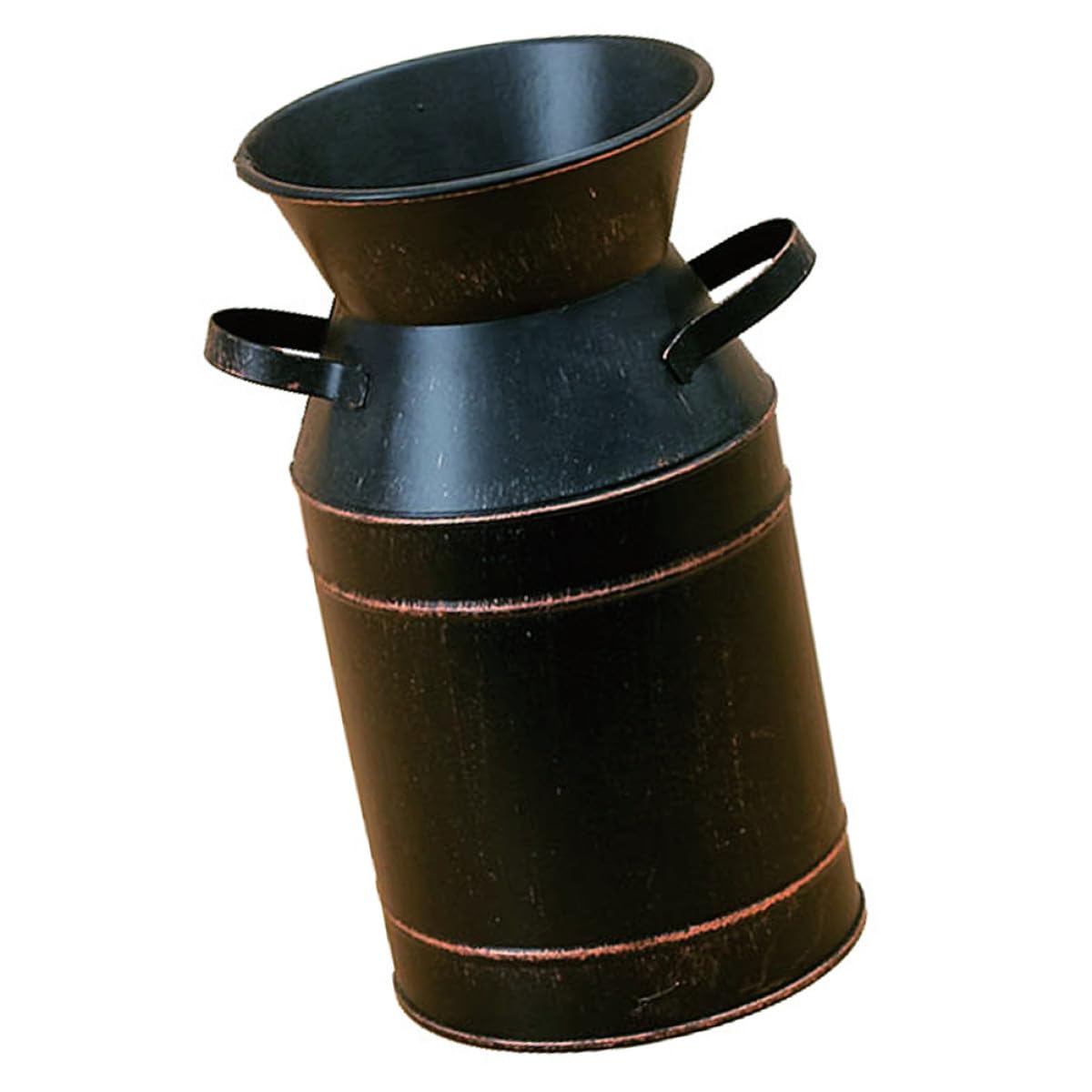 Artibetter Vintage Metal Flower Bucket with Handles, Rustic Black Tin Milk Jug Vase for Dried Flowers, Farmhouse Decor Tall Iron Bucket for Kitchen, Wedding and Table Display