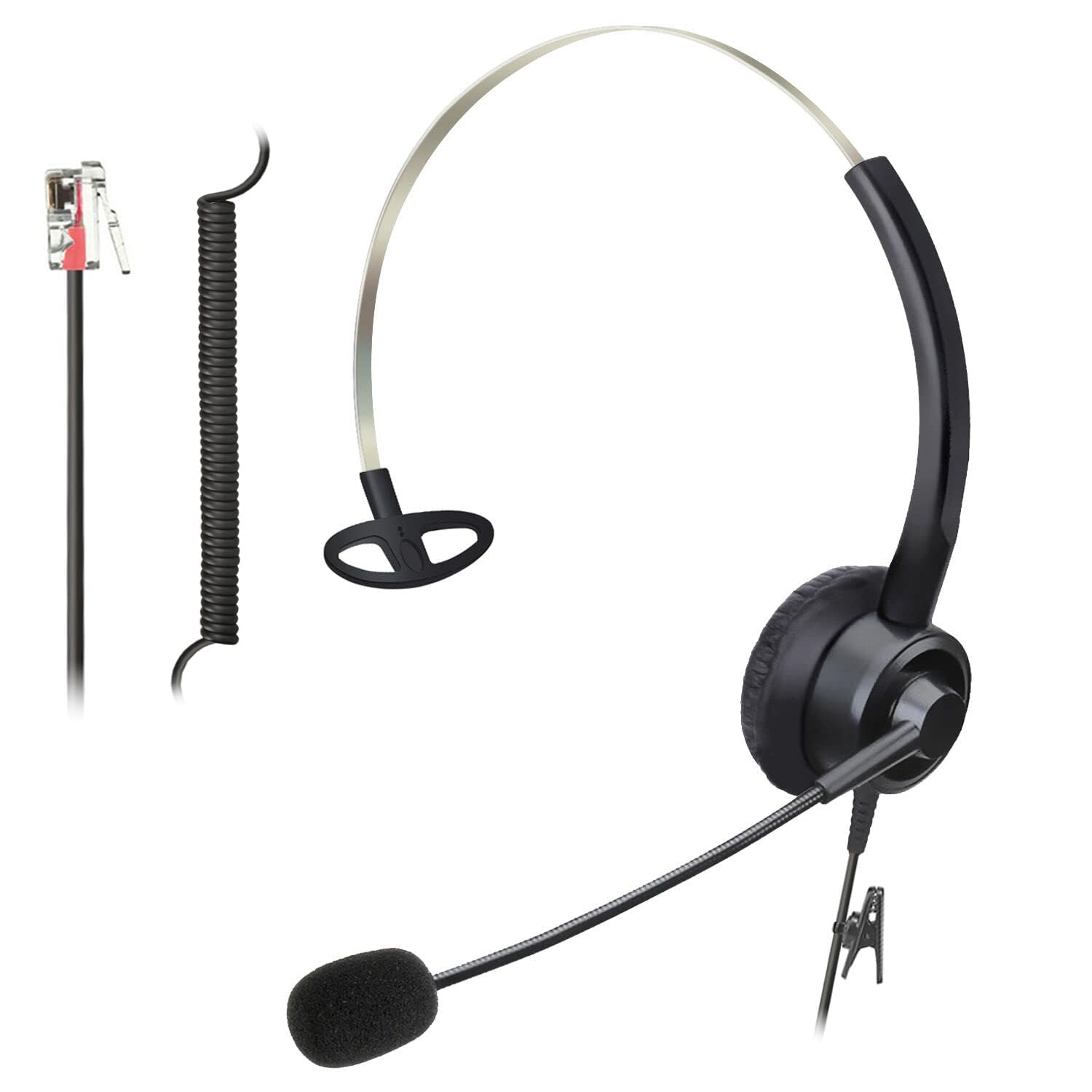 NALACAL Telephone Headsets with Microphone - Noise Cancelling, Corded Office Phone Headsets Compatible with Yealink T27G T29G T40G T41P T41S T42S T46S T48S T53W T55A Avaya 9608 9611 9630 J169 J179