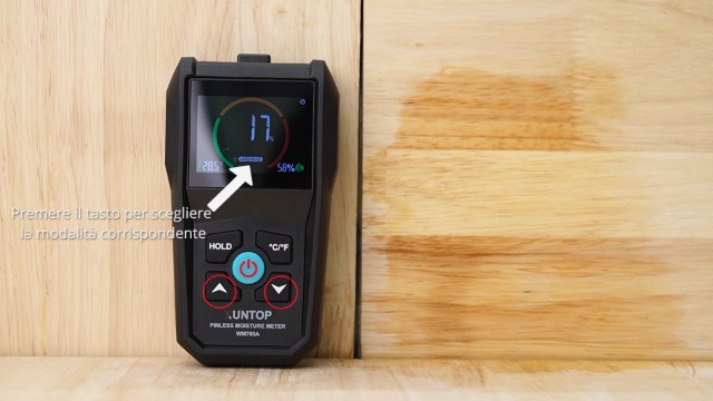 Misuratore Umidit&agrave; 4-in-1 Digitale - Per Legno, Cartongesso, Muratura Con Allarme E Calibrazione Auto