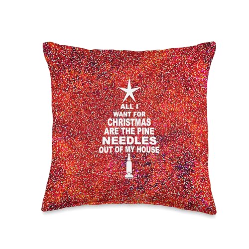 Vacuum pine needles xmas tree funny mom present dad ocd Throw Pillow