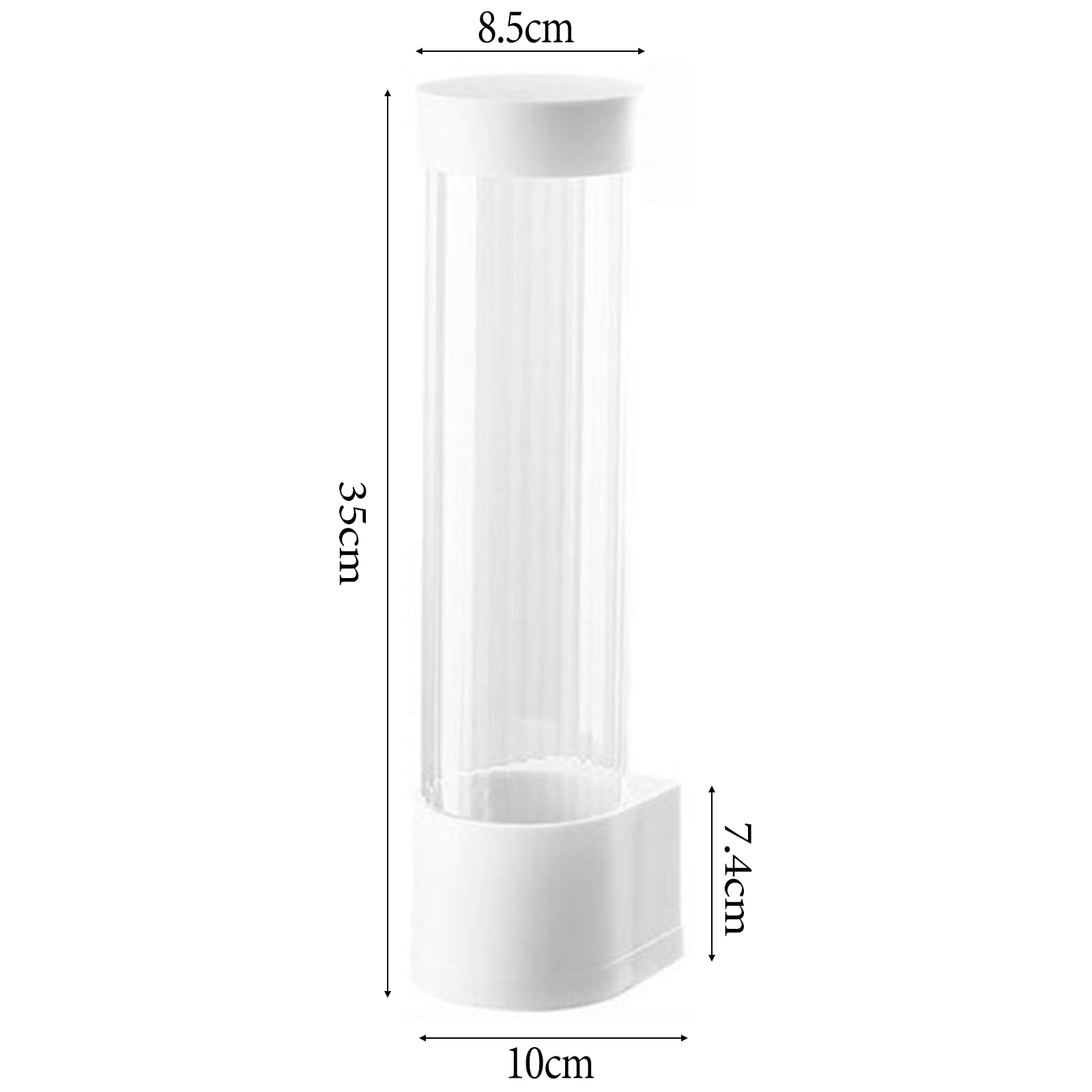 Distributeur De Gobelets,Design Transparent Biluer avec Bord Blanc,Peut Contenir Environ 60 Gobelets Jetables Et Répond à Vos Besoins Quotidiens Ou De Bureau