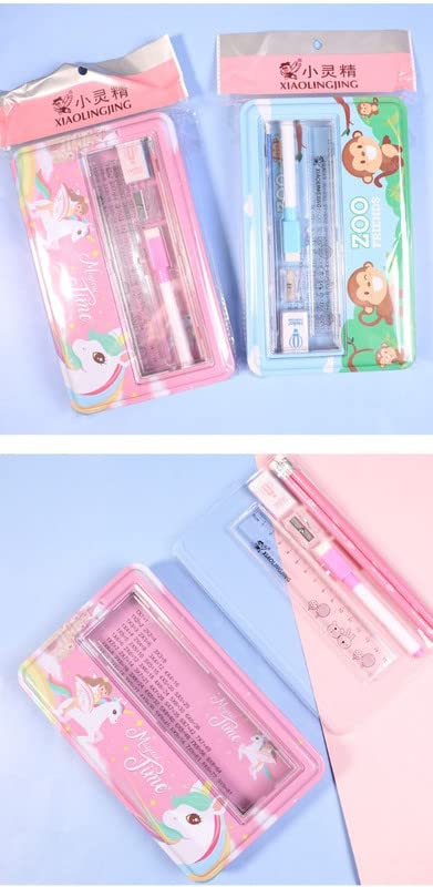 Image of Crackles Magical Time Metal Geometry School Pencil Box for Boys and Girls | Perfect for Childern Gifting
