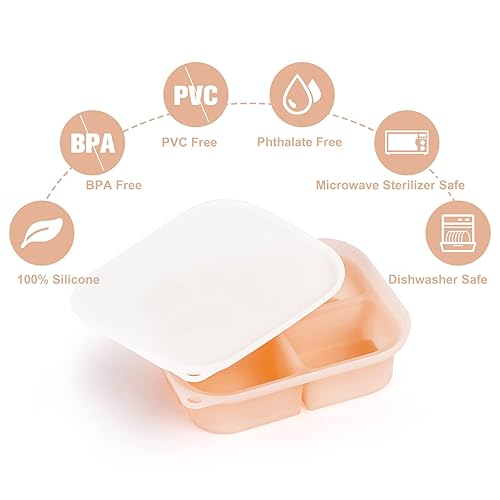 Miniatura 4 de haakaa haakaa - Bandeja de silicona para congelador de alimentos para bebés con tapa, contenedor de almacenamiento perfecto para alimentos caseros