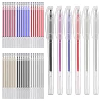 DIVINA VITAE 48 Stück Thermolöschbare Stoffstifte, Ultrafeine Spitze, 0,5 mm, 6 Farben, 48er Pack, für Quilten, Nähen, Schneidern, Stoffe Markieren, Werkzeuge
