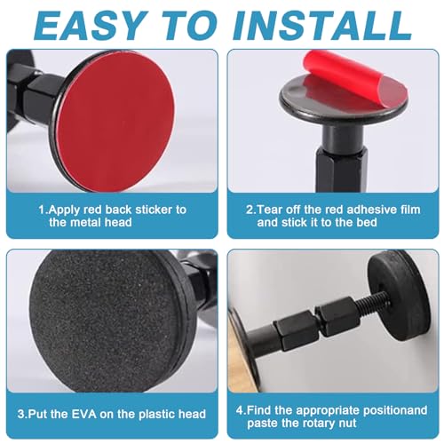 Rierousy 4 Stück Verdickte Anti Shake Abstandshalter 30-110mm, Adjustable Bett Abstandhalter Wand, Kopfteil Stopper Abstandshalter Wand, Bettstütze Mittelbalken für Betten,Sofas