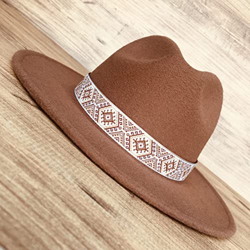 Cream, Brown Hat Band, Adjustable Cowboy Hatbands, For Women And Men Western Style Hat Belt #TOP3