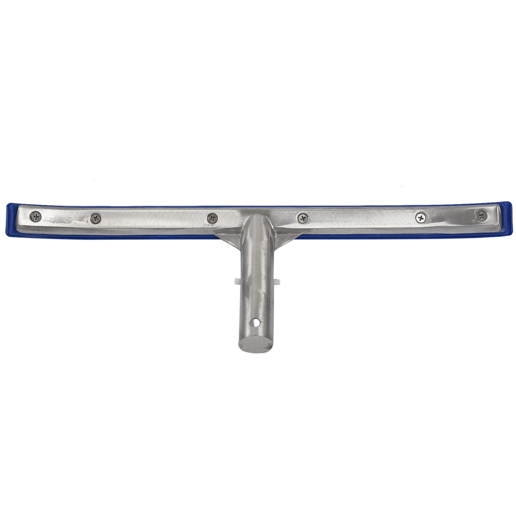 Pasuihcay 18 Inch Outdoor Pool Wall Brush Swimming Pool Cleaning Tool Aluminum Handle for Pond Spa Pools Algae Remover Scrubber, Blue & Silver